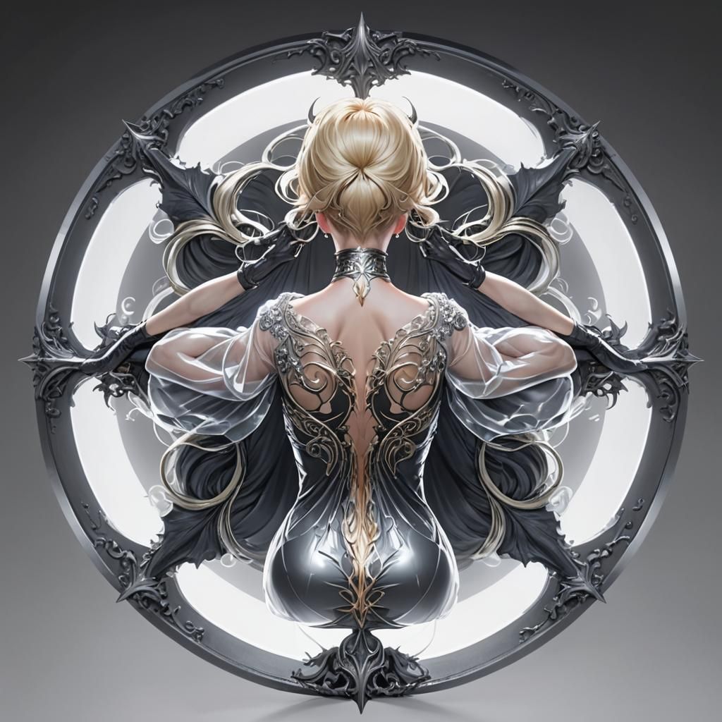 Evil Blonde Demoness in Revealing Dress