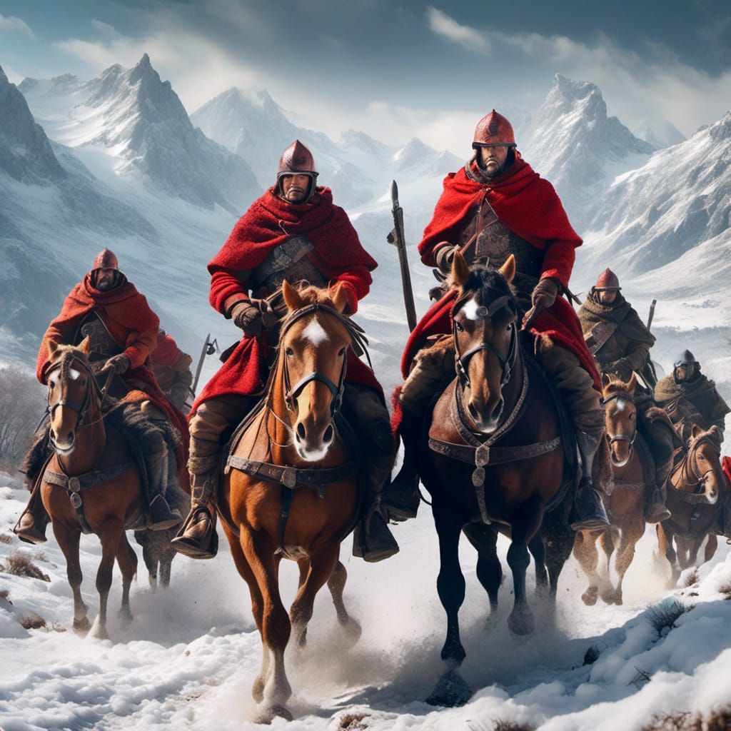 Medieval Cavalry Patrol in Hyperreal Detail