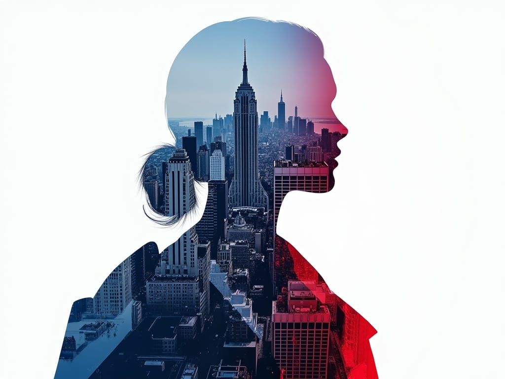 Cityscape Double Exposure with Fashion Model