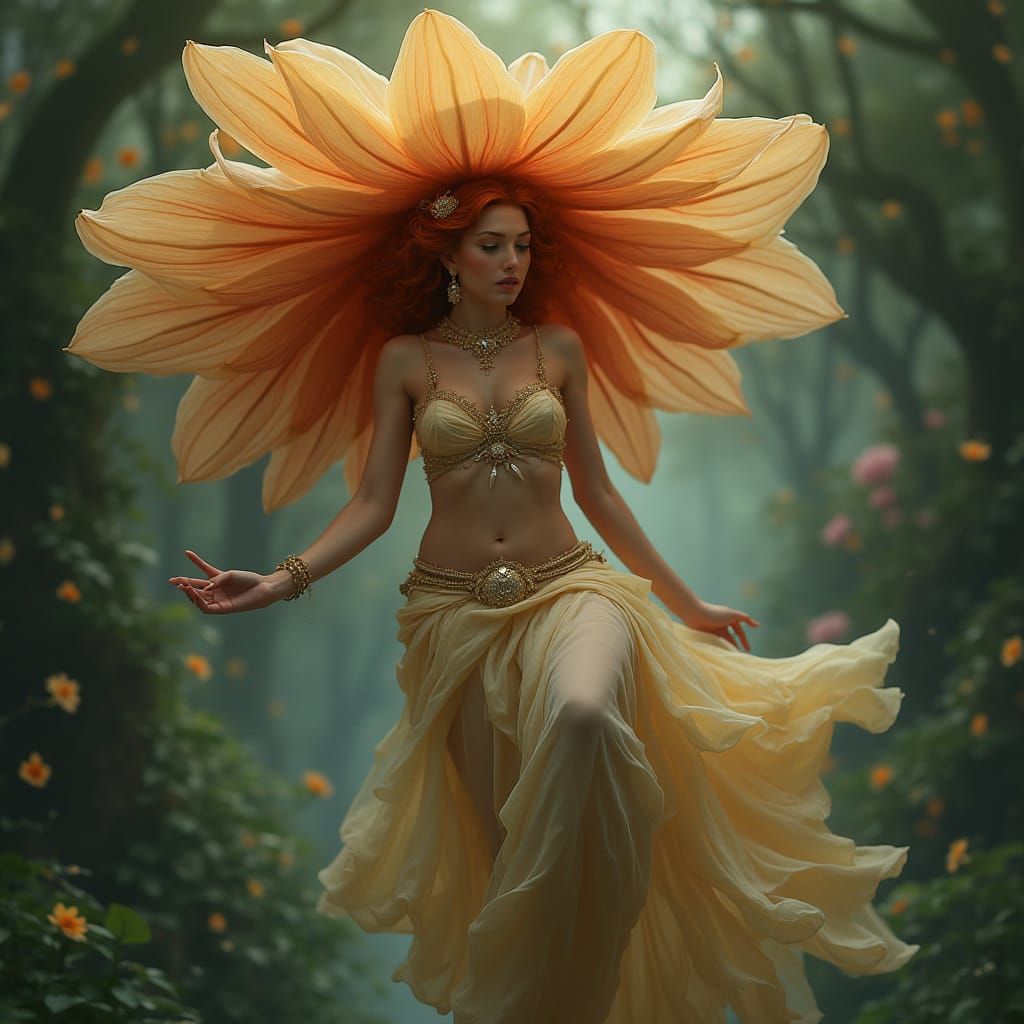 forest nymph adorned with jewelry