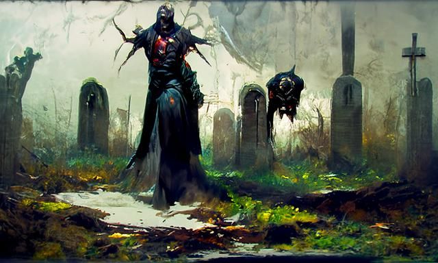 Sinister Messenger of Doom in Baroque Style