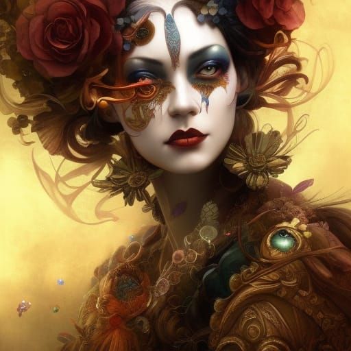 Beautiful Neovictorian Clown Portrait