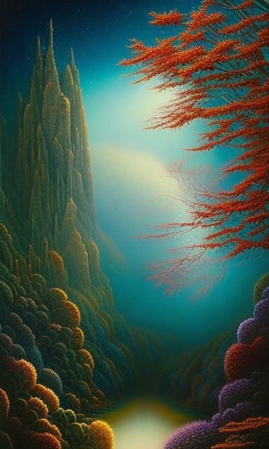 Surreal Mycelium Network with Forest Exposure