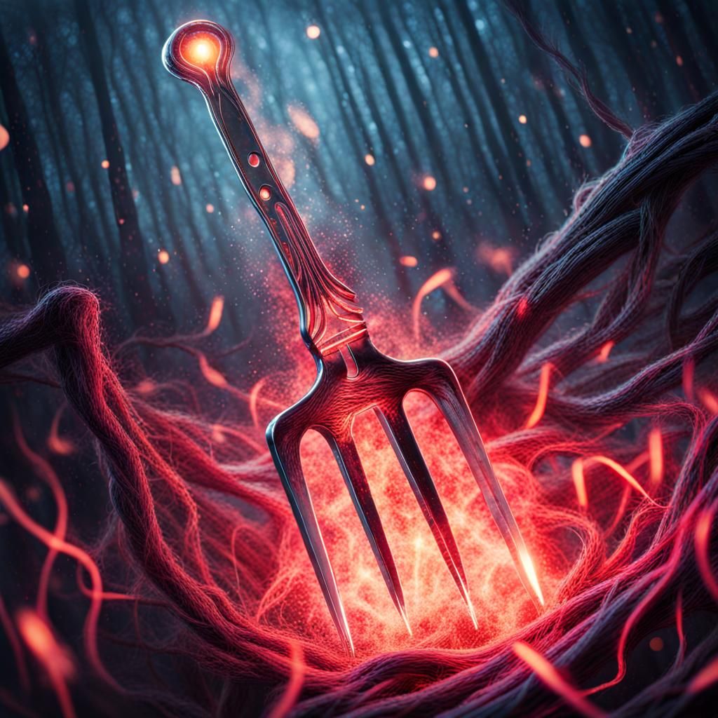 Image of a Single Glowing Fork