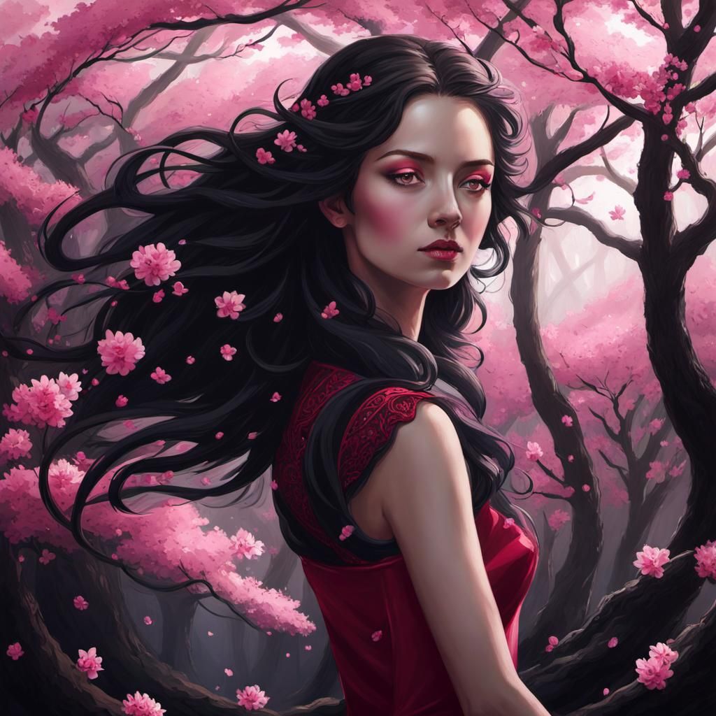 dryad in the cherry blossom