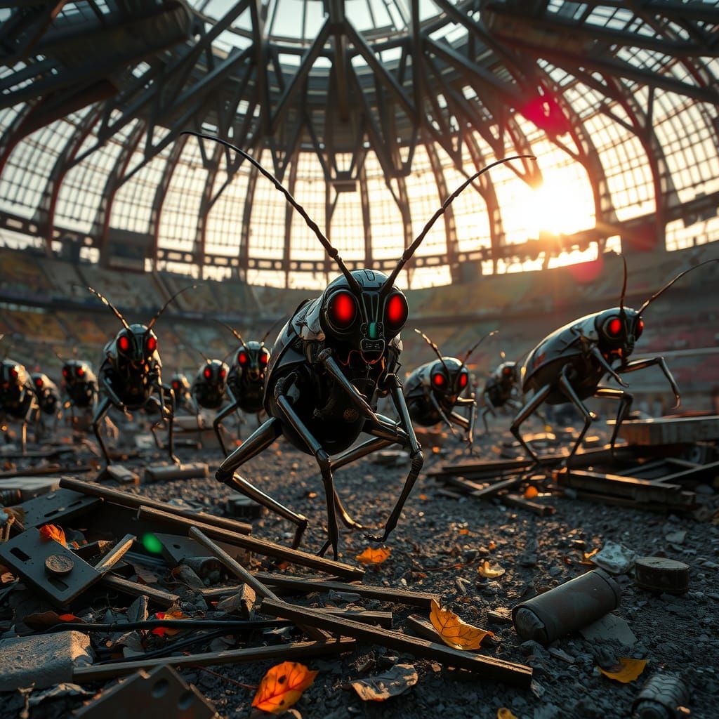 Cyborg Cockroaches March Through Apocalyptic Paris Ruins