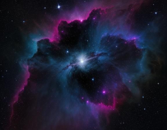 Chalk on a black canvas. A breathtaking nebula in space