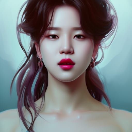 BTS Jimin Portrait in Hyperdetailed Style