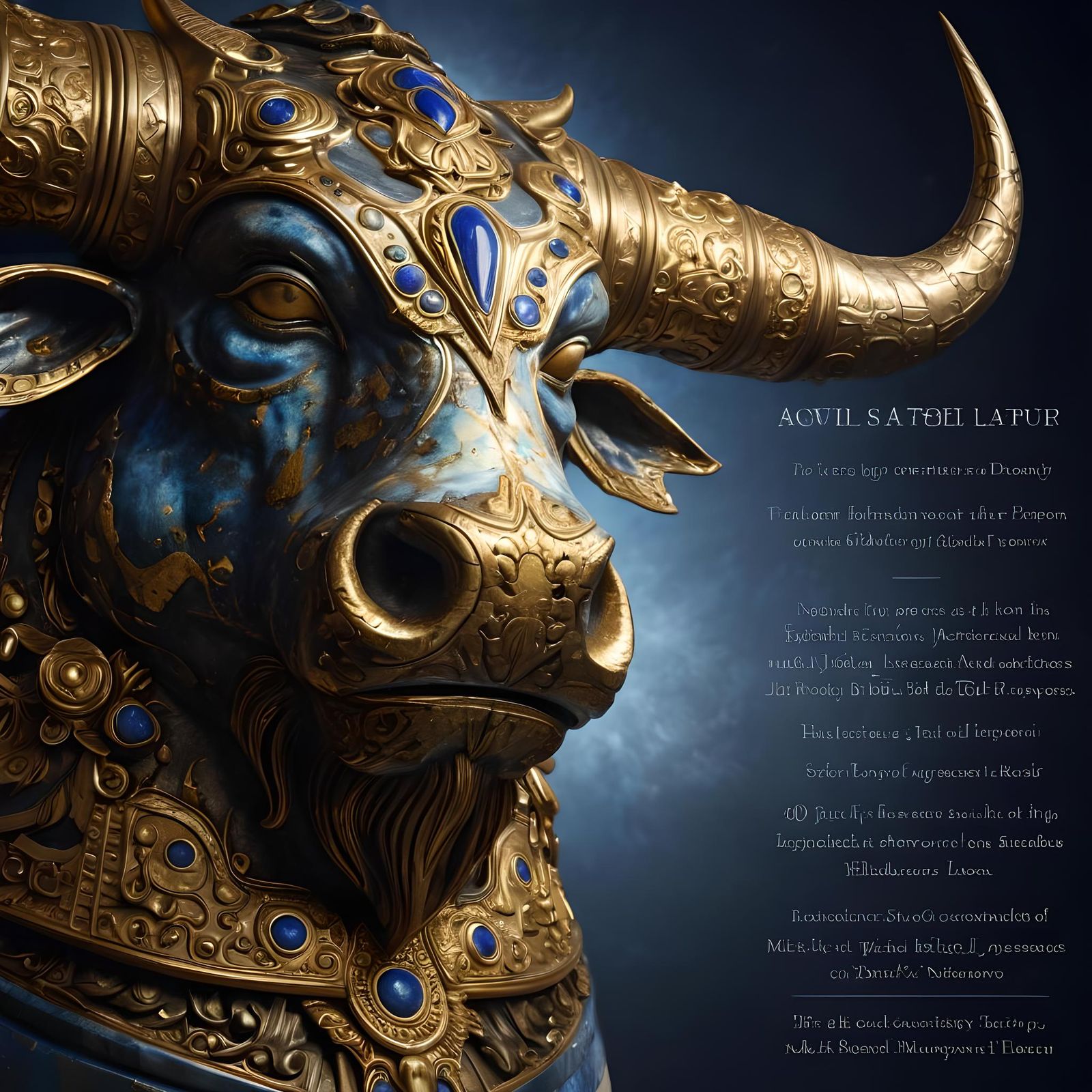 Majestic Bull's Head Monument in Fantasy Painting