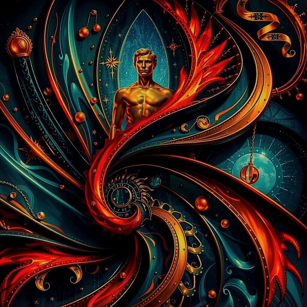 Opulent Gold and Silver Filigree Sculpture with Vivid Colors