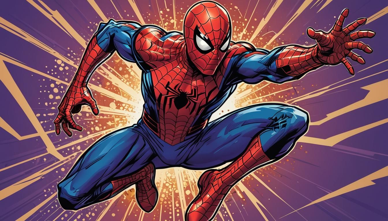 Spider-Man Flying Kick Comic Book Illustration
