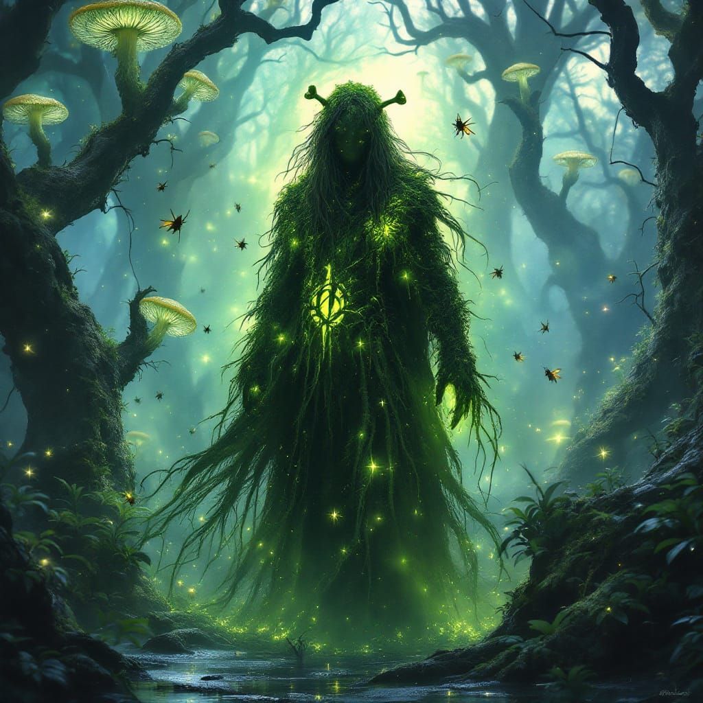 Gothic Shrek in Mystical Haunted Swamp