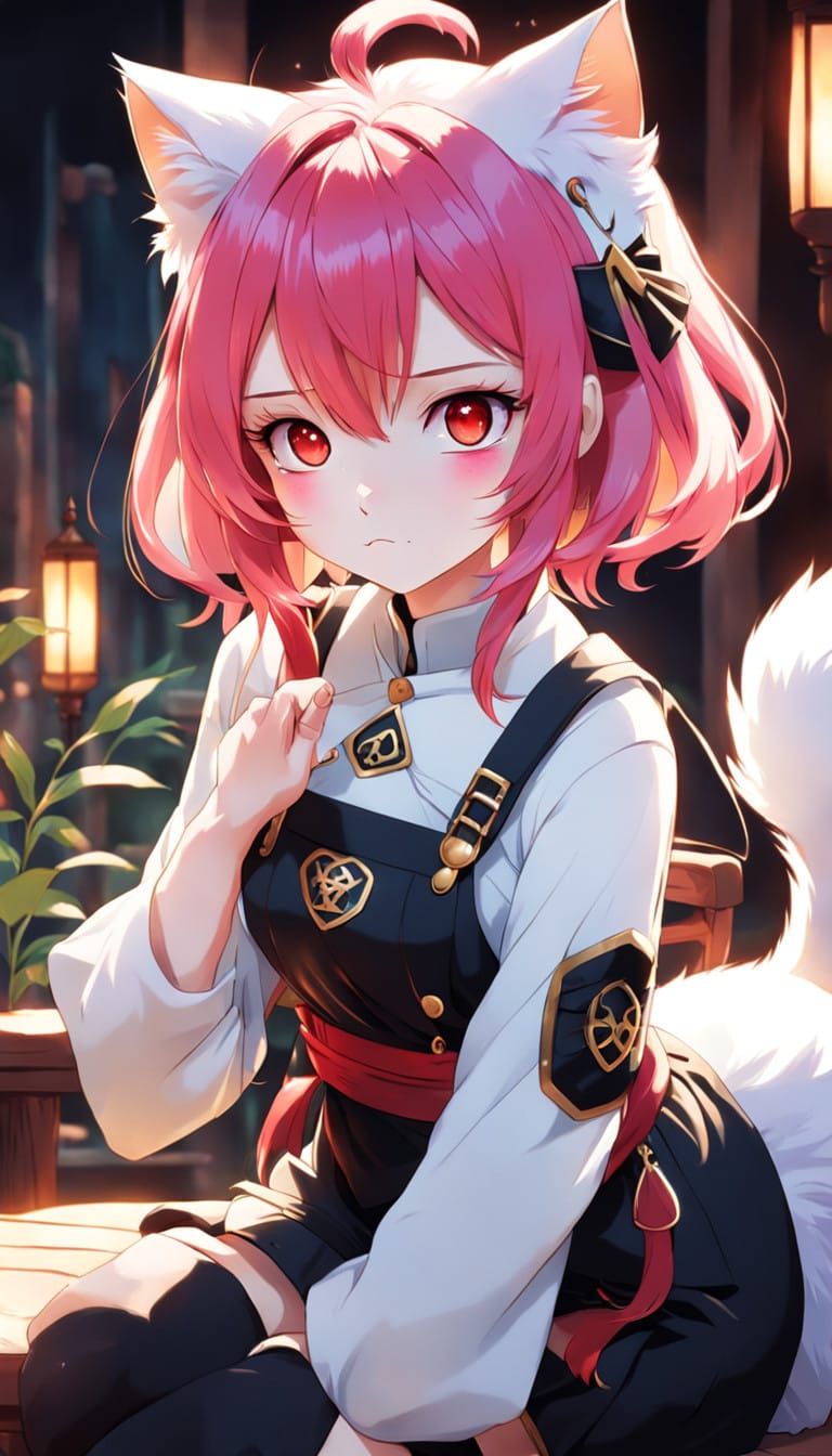 Anime Feline Maiden Exudes Quiet Intimacy in Fine Details