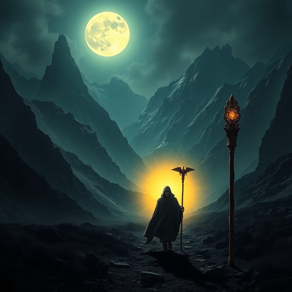 Eerie Dark Valley Journey with Divine Protection