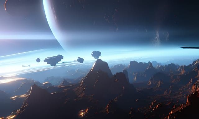 Epic Starships in Space: Hyperdetailed Concept Art