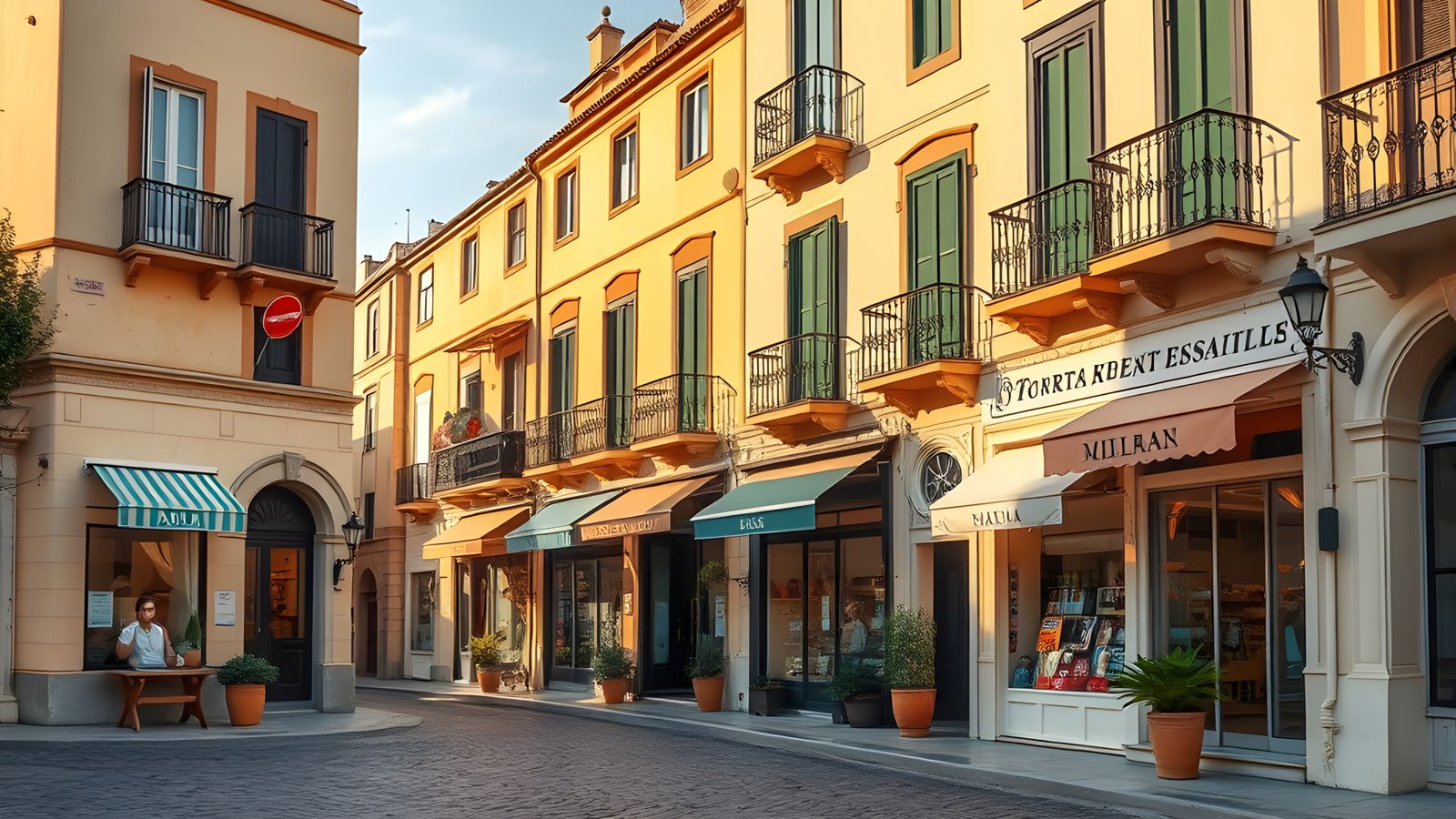 Paola Malta Storefronts in Afternoon Sunlight