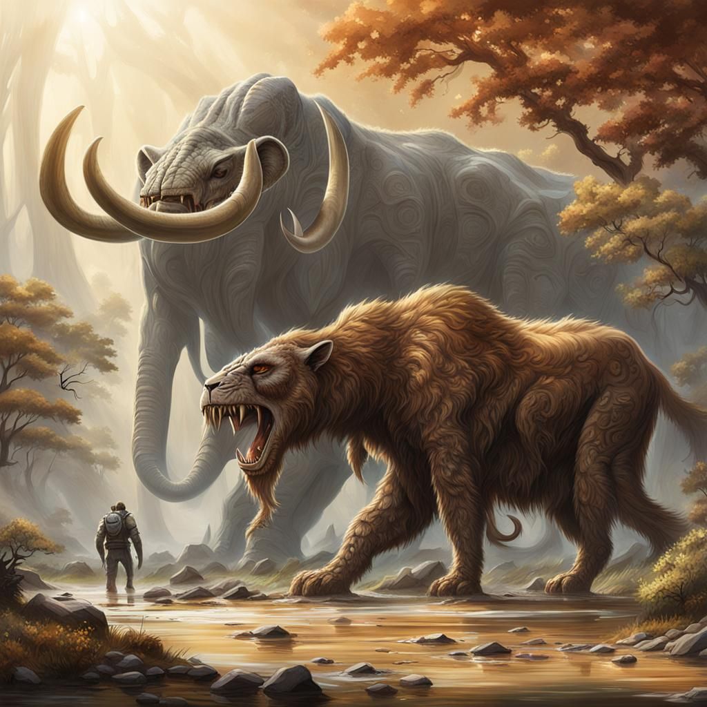 Exoplanet Concept Art with Alien Lifeforms