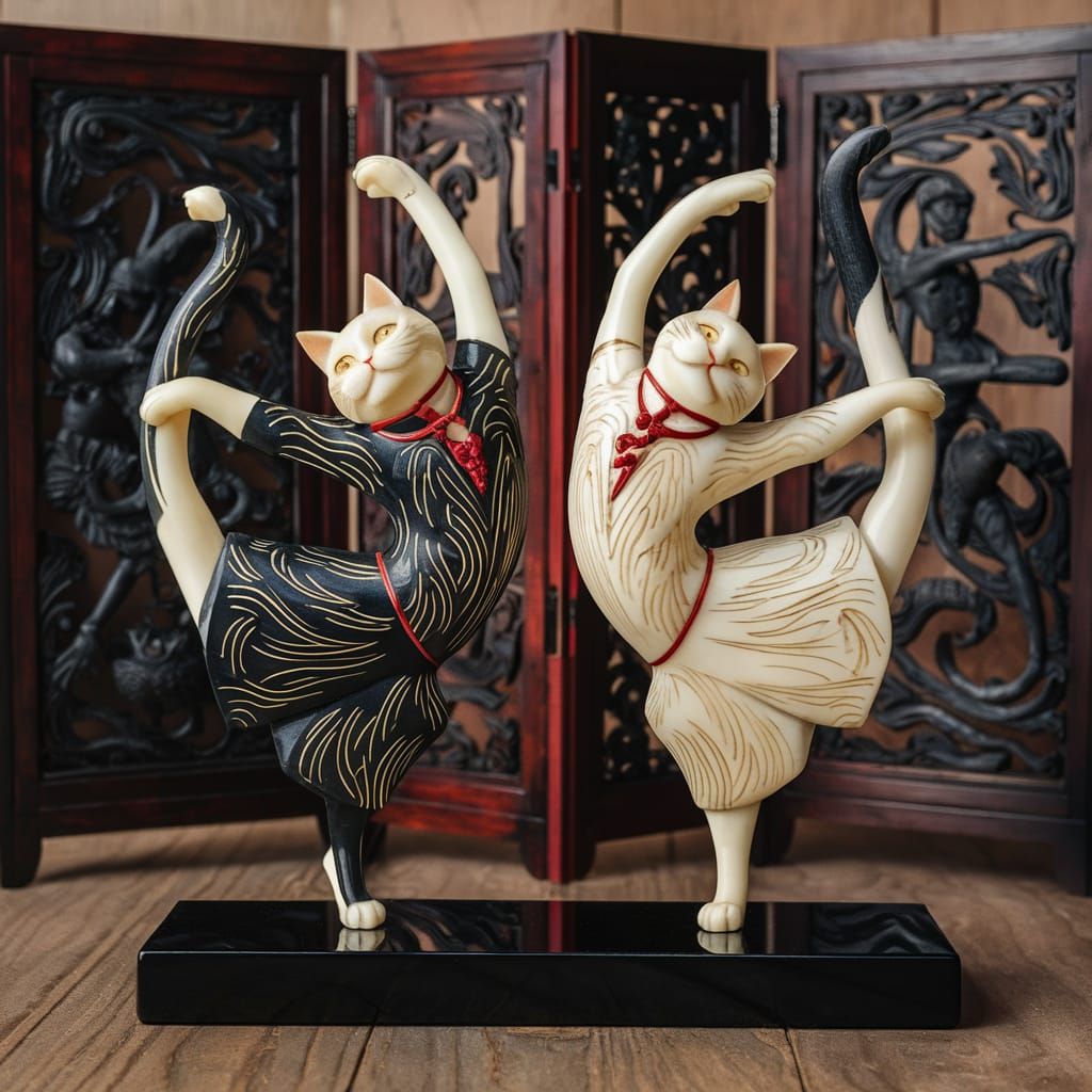 Dancing Netsuke Cats: Conceptual Art in Ebony