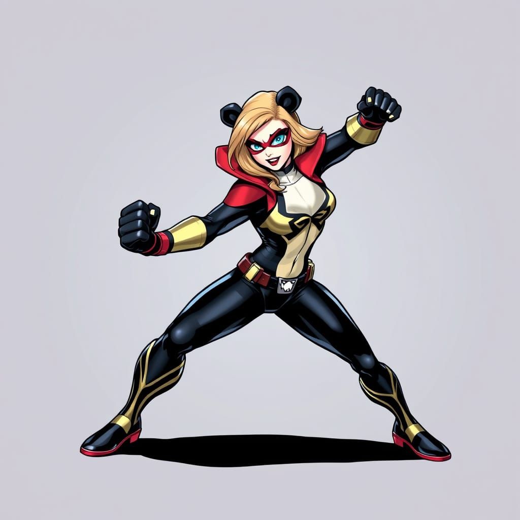 Panda and Gwen Stacy in Comic Book Fight