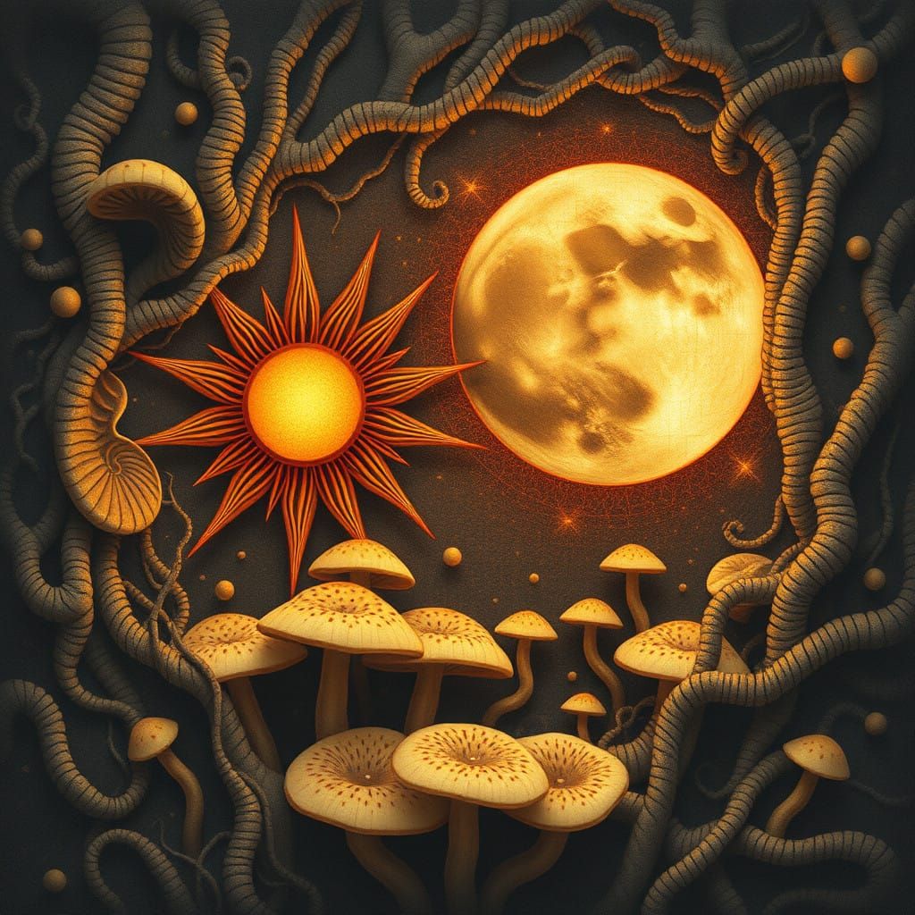 Cosmic Entities Ensnared by Fungal Networks