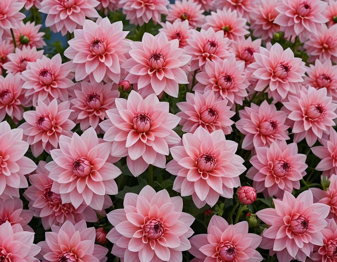 Photorealistic Close-up of Dahlia 'Strawberry Ice'