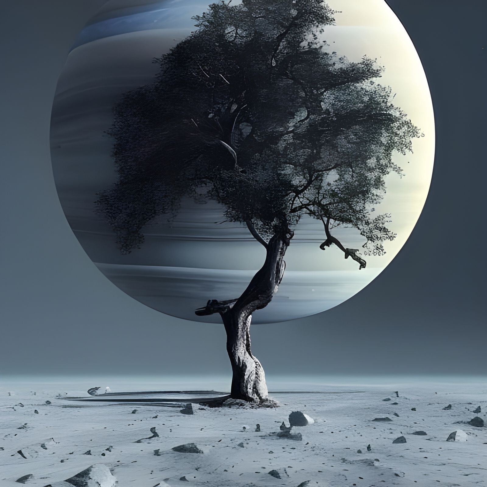 Tree on Saturn: Digital Matte Painting