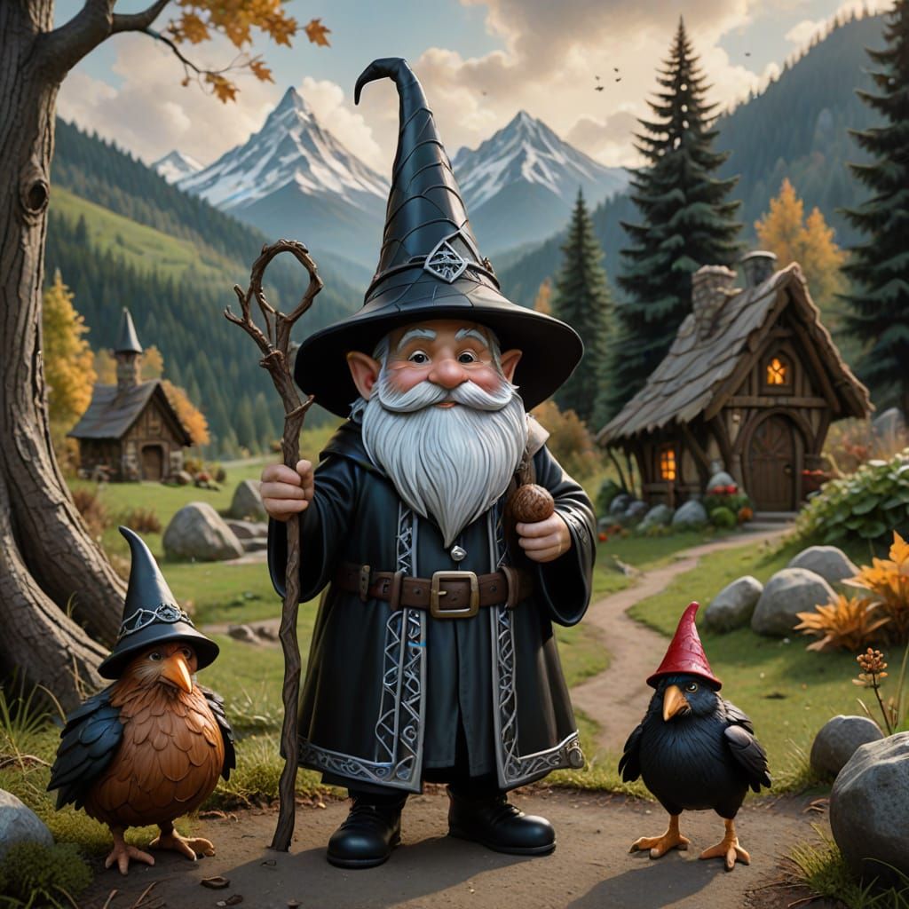 Gnome Wizard and His Loyal Turkey Familiar