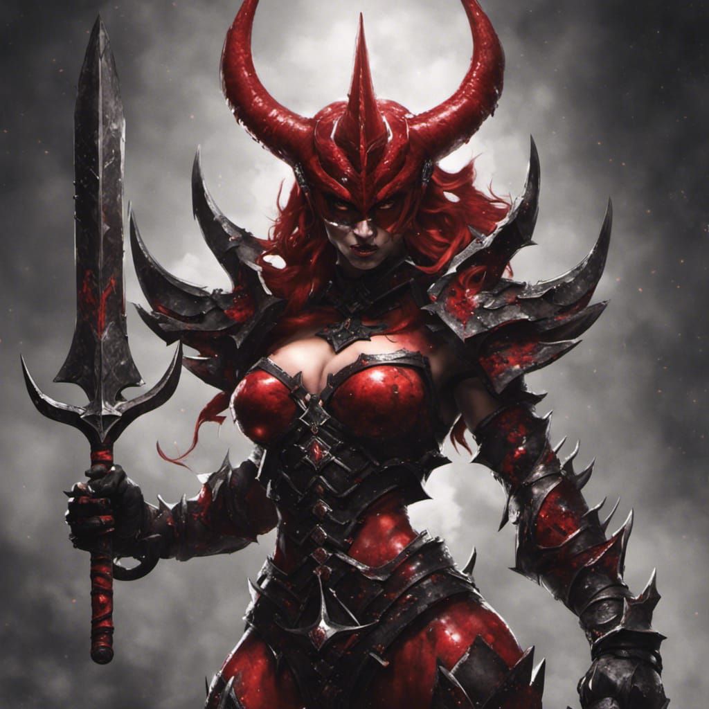 Demon Warrior with Granite Armor and Jagged Sword