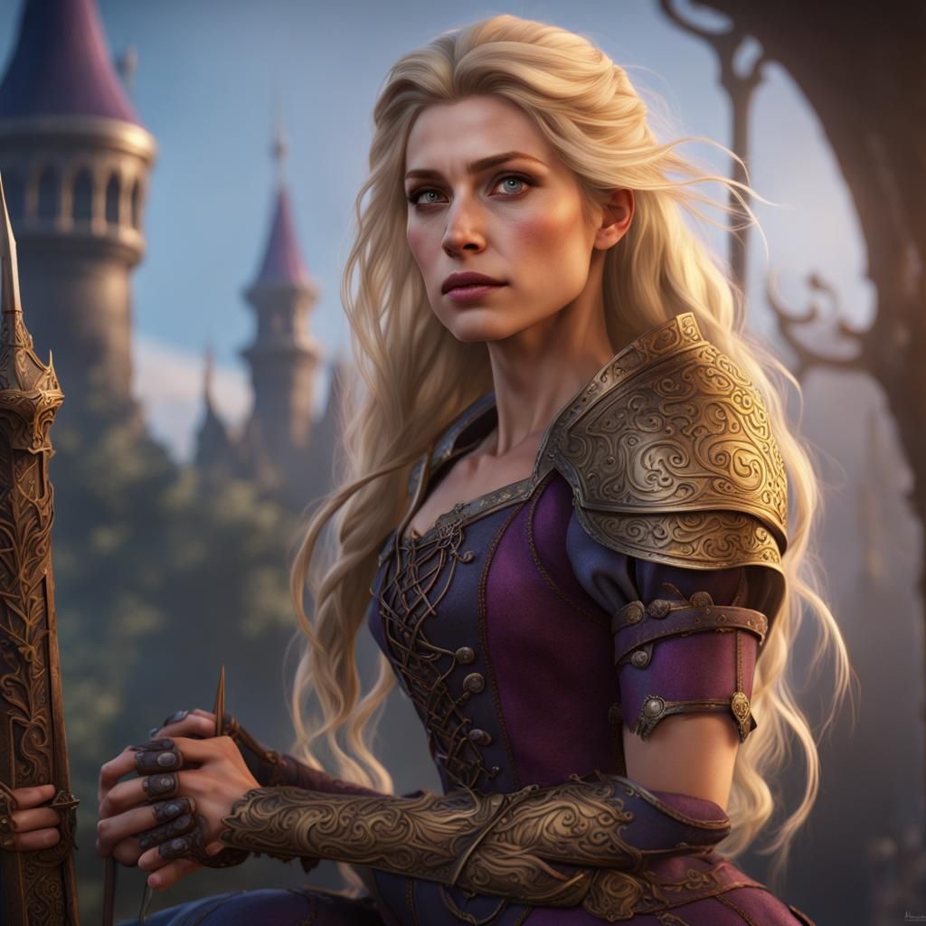 Warrior Rapunzel: Detailed Matte Painting in Unreal Engine