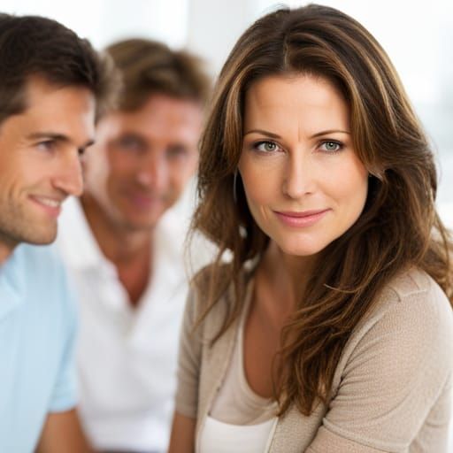 Brunette Woman with Blurry Background