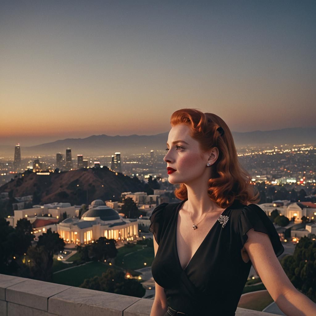 Vintage Hollywood Starlet at Griffith Observatory