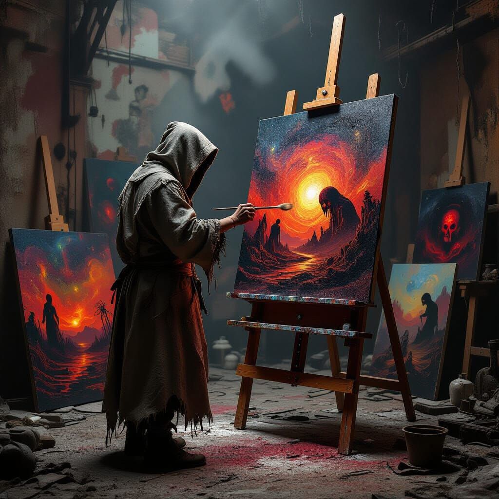 Cosmic Horror Masterpiece in Gothic Style