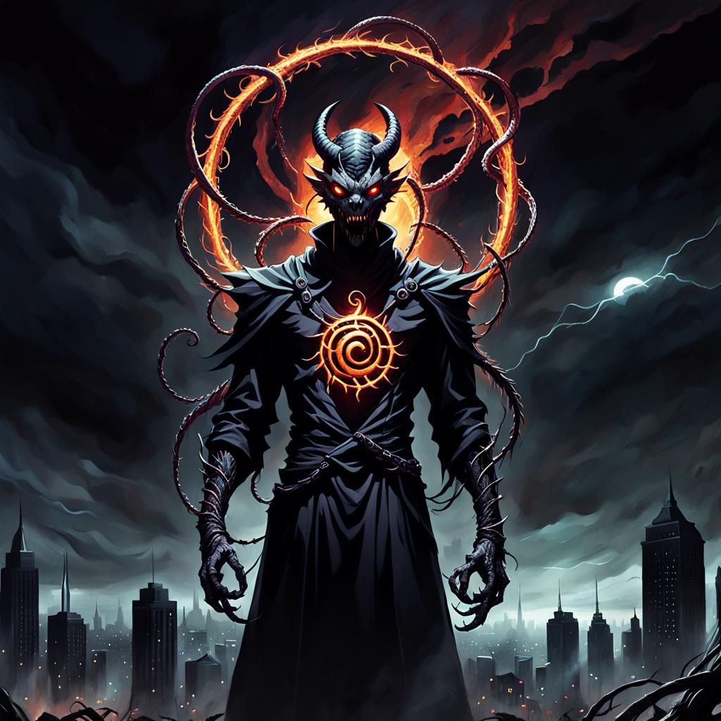 Eldritch Demon Puppets Wreaking Havoc, Ominous Concept Art