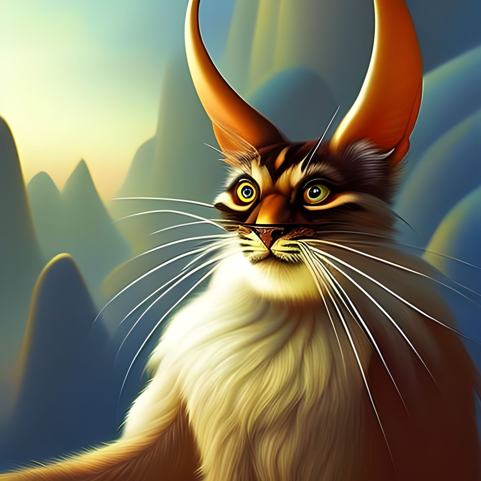 Surreal Furry Creature with Striped Coat