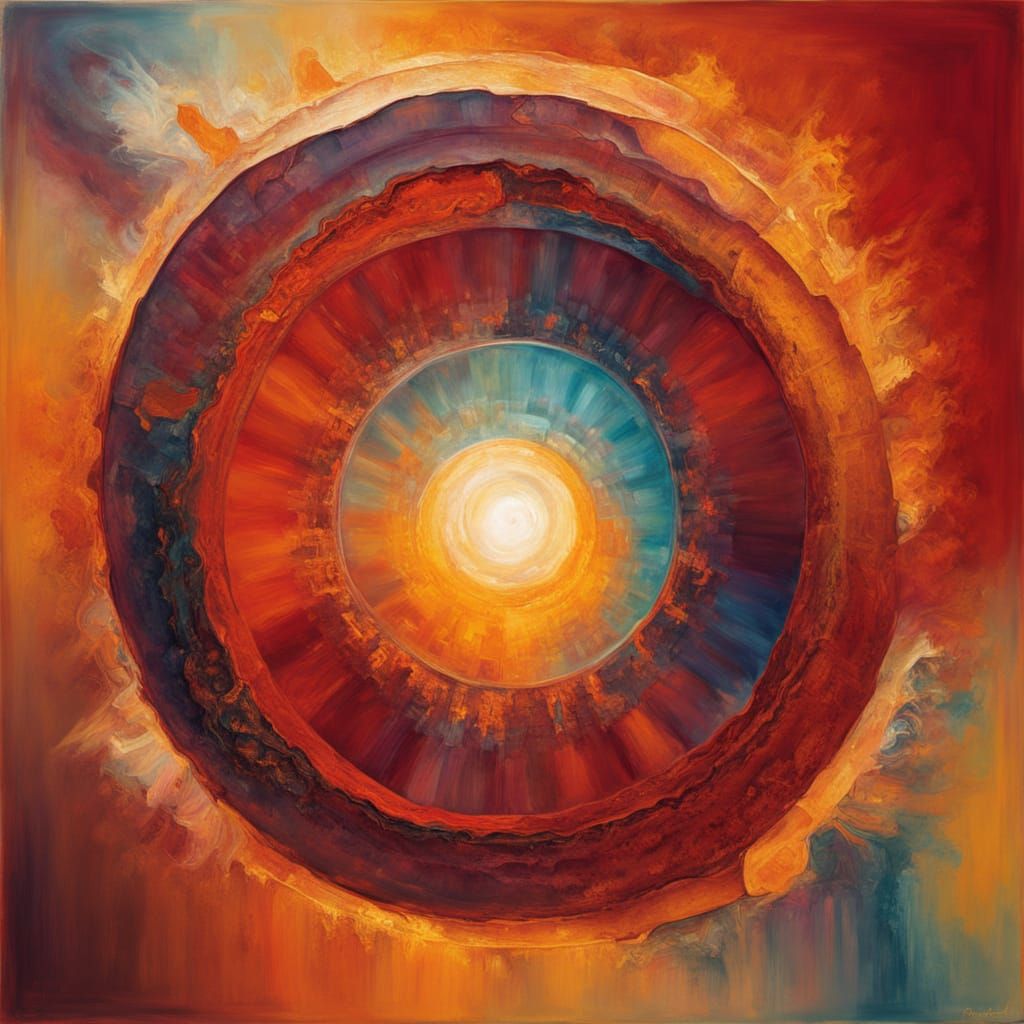 Surreal Core of the Earth in Radiant Hues