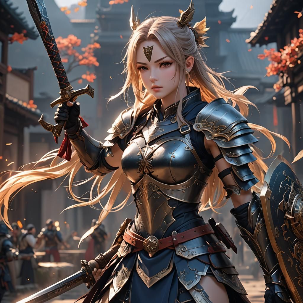 Warrior girl With Sword