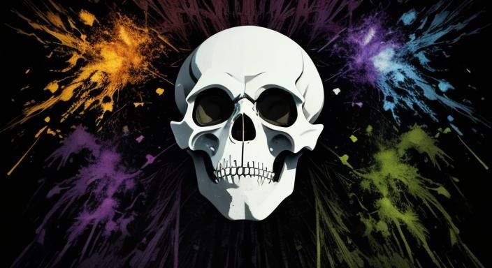 Skeleton in White Dress: Abstract Expressionism