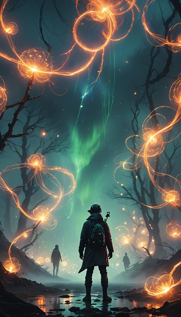 Magical Mother and Daughter Portrait in CGI Style