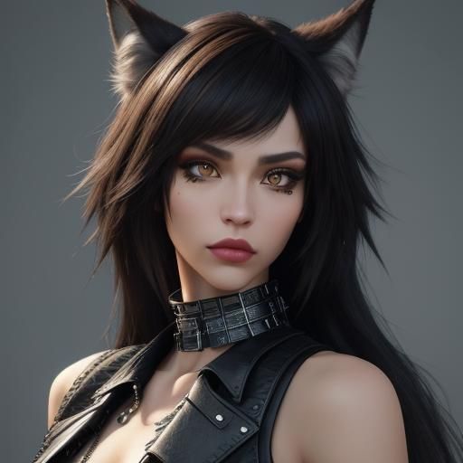 Dark haired wolf girl