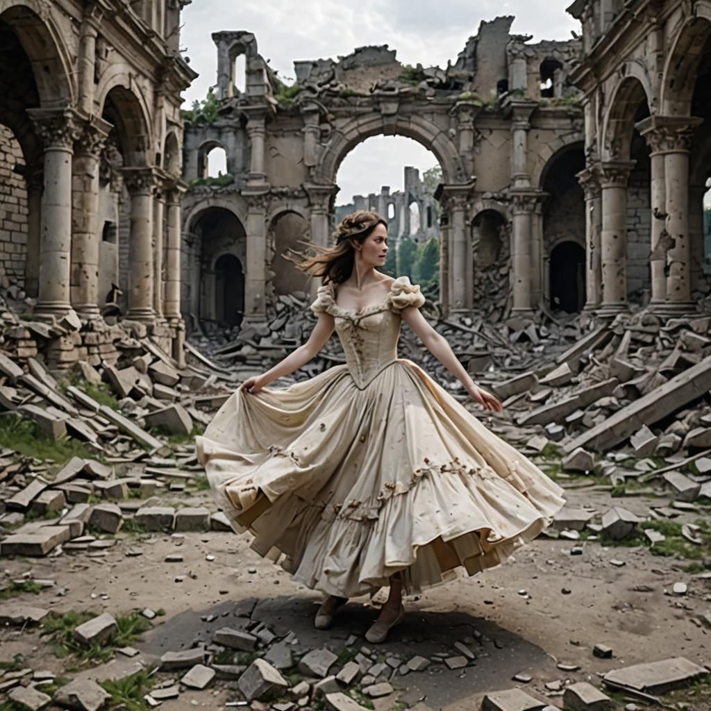 Belle Dances in Ruins for Fallen Friends in Gothic Style