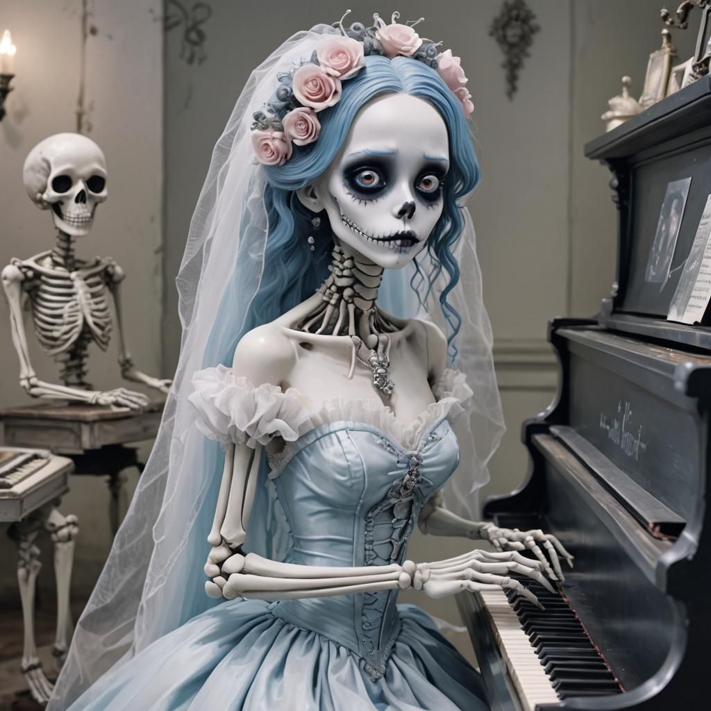 Inspired by the Tim Burton anime movie, a dead bride playing...