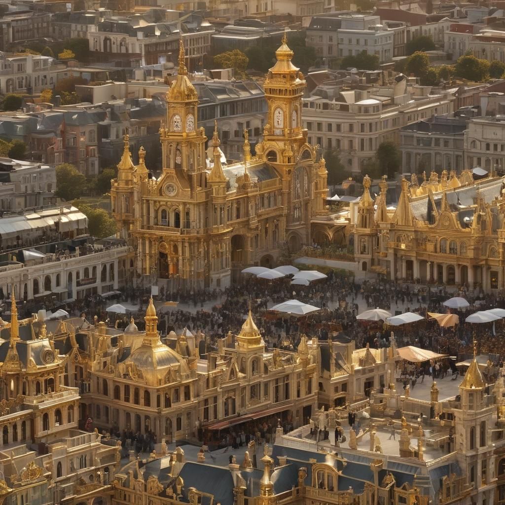 Steampunk Empress Coronation in a Victorian City