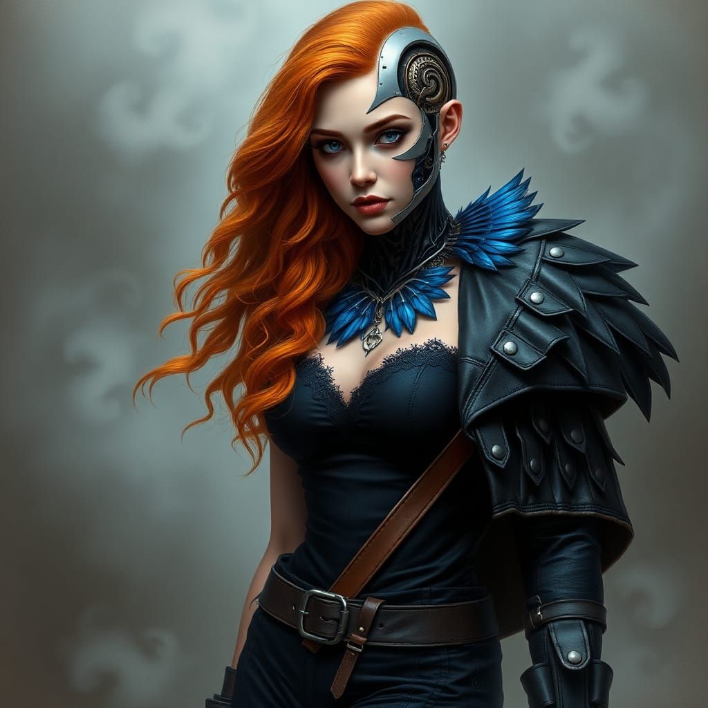 Cyborg Huntress in Ethereal Fantasy Portrait