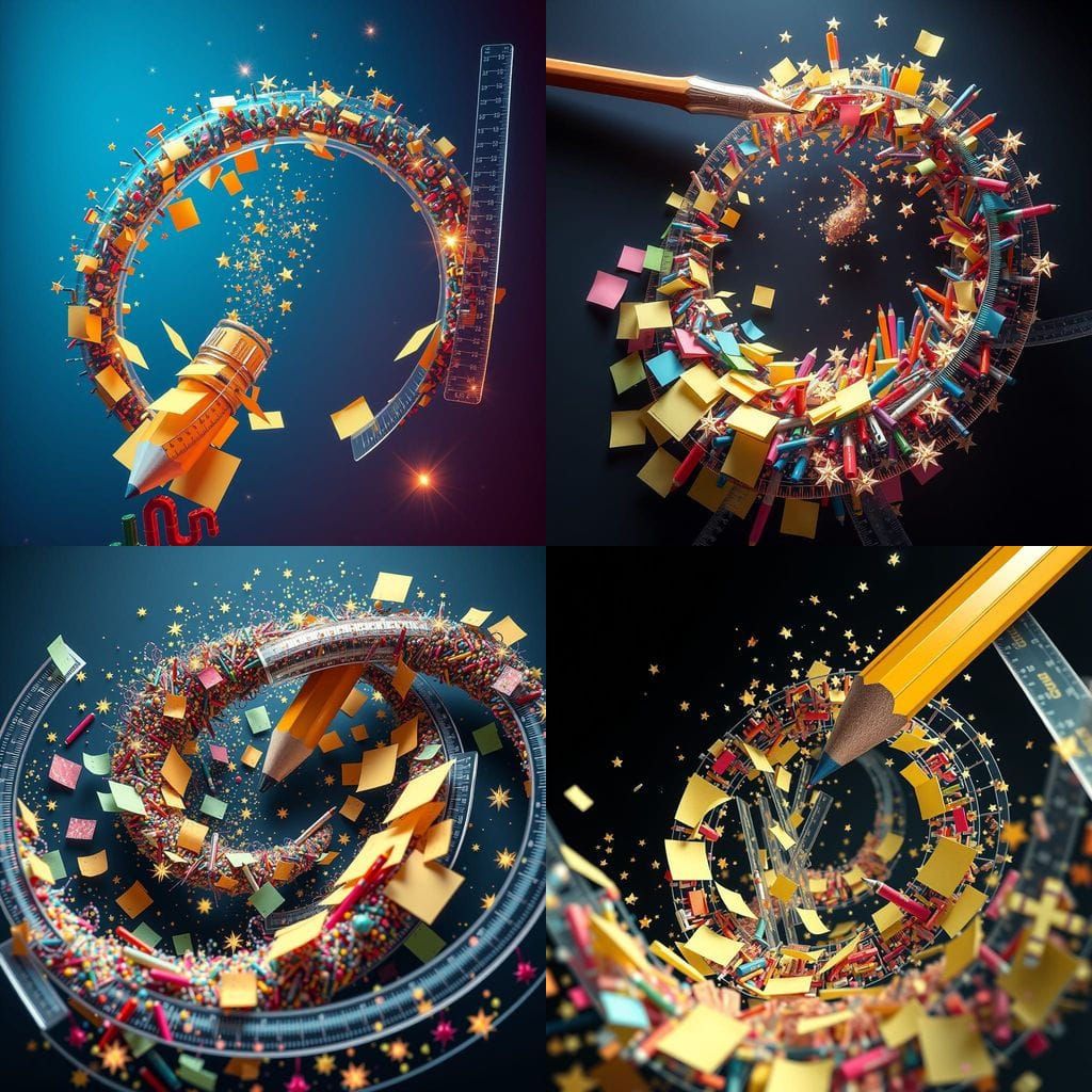 Surreal Stationery Cosmos in Hyper-Realistic Detail