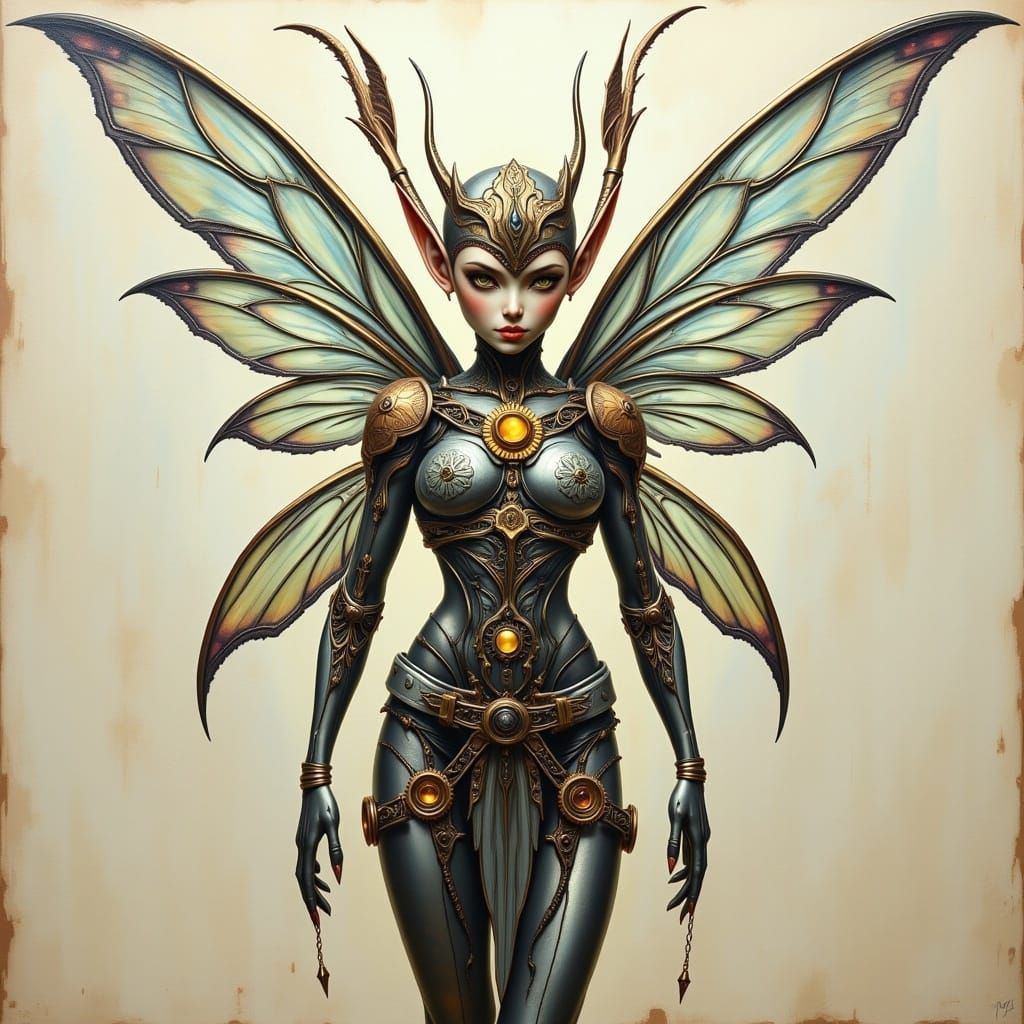 Mechanical Fairy Elf in Steampunk Style