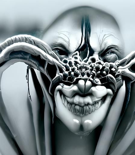Creepy Jester in Hyperrealistic Digital Art Style
