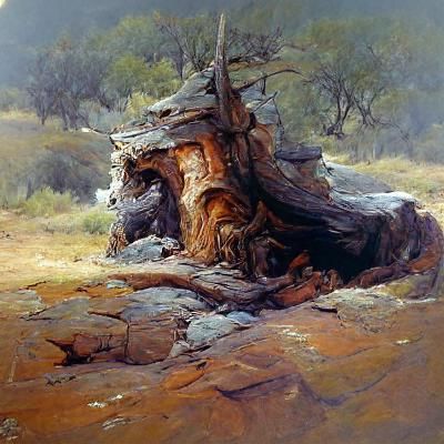 Old Tree as Oil Painting by James Gurney