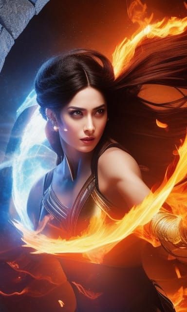 Elemental Goddess Art in Hyperdetailed Style