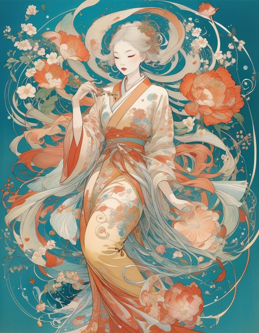 Abstract Swirls and Flame Visionary Art