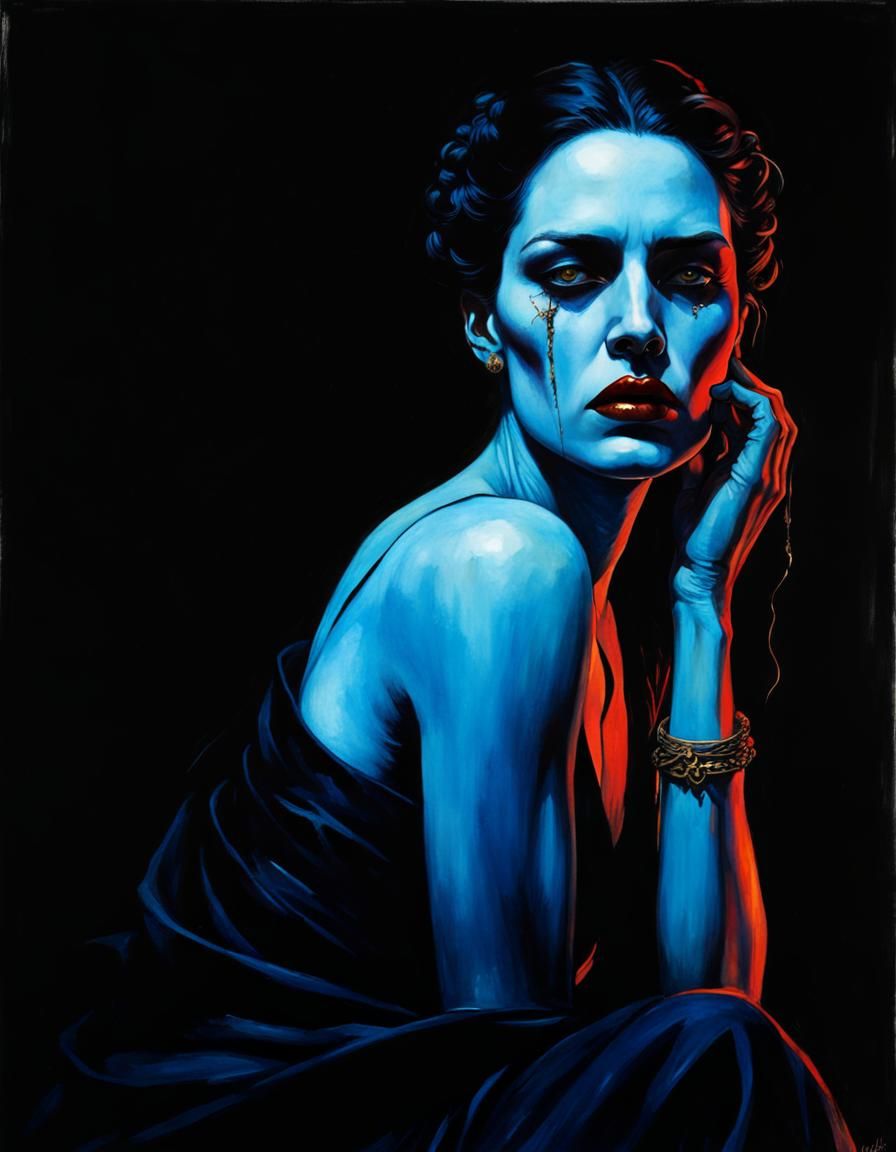 Soul-Crushing Monochromatic Art in Gothic Horror Style